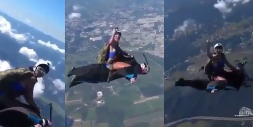 Aksi Gila! Duo Skydiver Ber-Wingsuit Meniru Aladin thumbnail